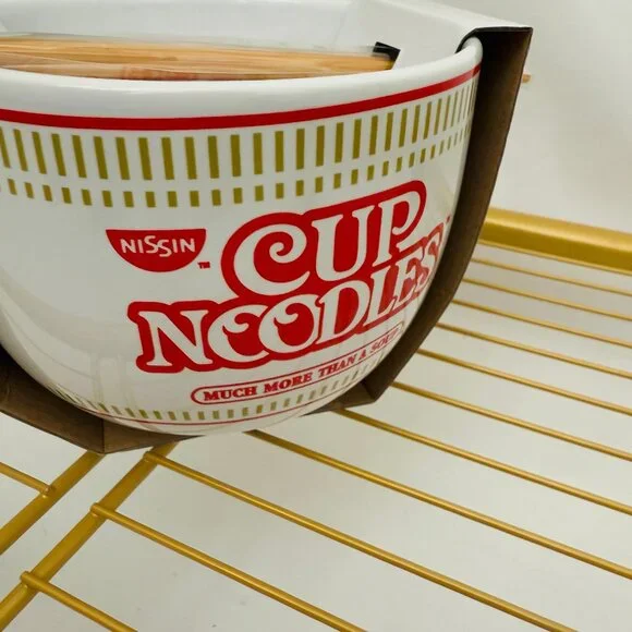NWT Cup Noodles Ceramic Ramen Noodle Rice Bowl w/Chopsticks! - Picture 5 of 6